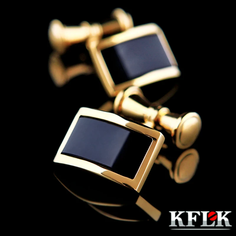 

KFLK shirt cufflinks for mens Brand Gold-color Chain Fashion Cuff links Button High Quality Luxury Wedding Groom guests