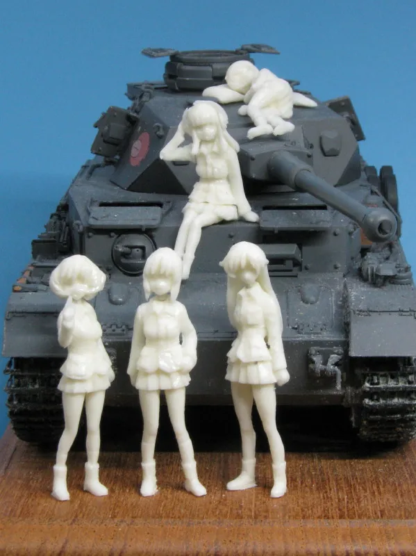 Unpainted Kit 1/35  Girls  Ankou team Set  not have tank    figure Historical  Figure Resin  Kit