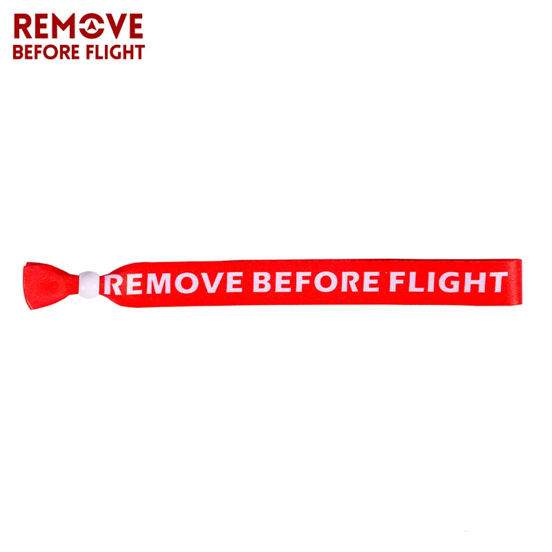 1PC Remove Before Flight Wristband Red Polyester Disposable Wrist Band for Party Use Can be Customized Best Gift for Friends