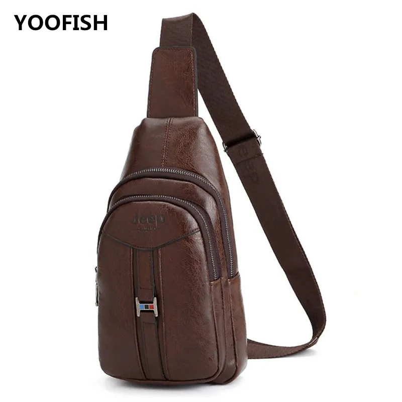 

YOOFISH Hot Sale New PU Chest Bag for Men Fashionable Shoulder Bag Crossbody Bag Leisure Hanging Bag XZ-094