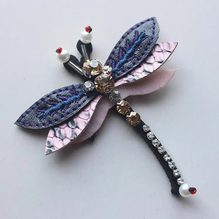 1Pcs Rhinestone Dragonfly Beaded Patch for Clothing Sewing on Beading Applique Shirt Shoes Bags Apparel DIY Decoration Patches