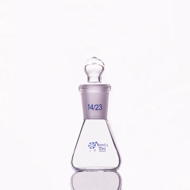 

FAPE Conical flask with standard ground-in glass stopper, 10mL, Joint 14/23, Erlenmeyer flask with standard ground mouth