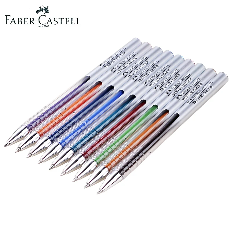 12pcs Faber Castell  Gel Pen True Gel 0.5mm with Twinball for Super Smooth Writing, Prevents Ink Leakage