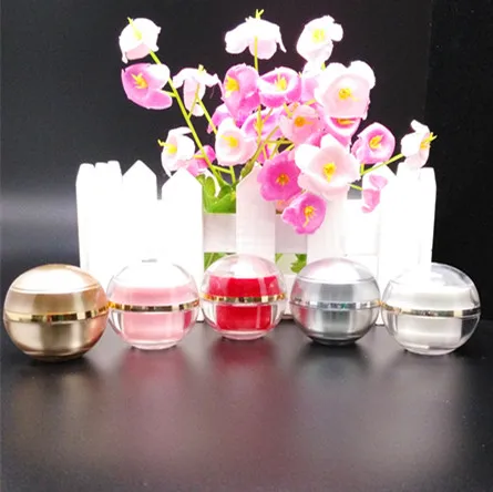 

100pcs hot sale High end 5 g plastic cosmetics jar, 5g ball shape sample empty jar wholesale ,plastic small 5g cosmetic jars