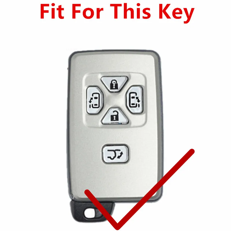 FLYBETTER Genuine Leather 5Button Smart Key Case Cover For Toyota Reiz/Avalon/Previa/Alphard/Prius Car Styling L77