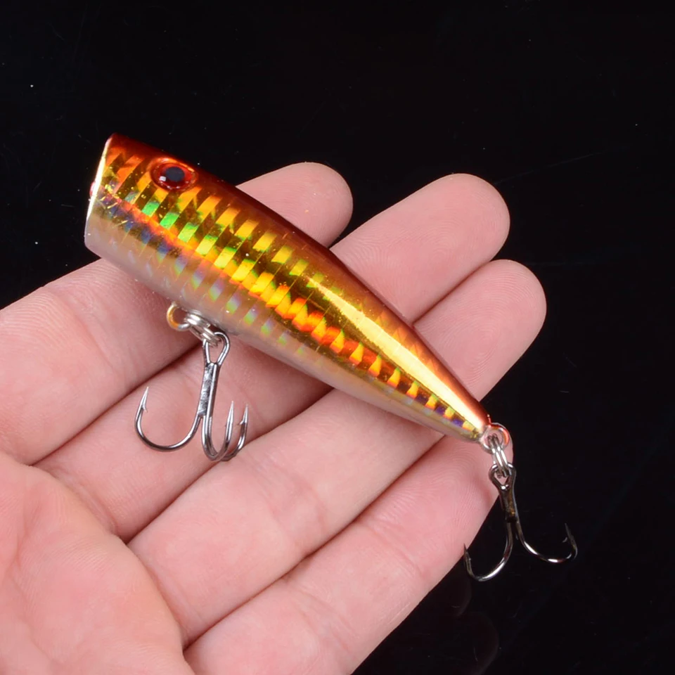 1pcs 6.5cm 9.7g Popper Wobbler Fishing Lure With 6# hooks Floating Crankbait Artificial Bait Popper Pesca 3D Eyes