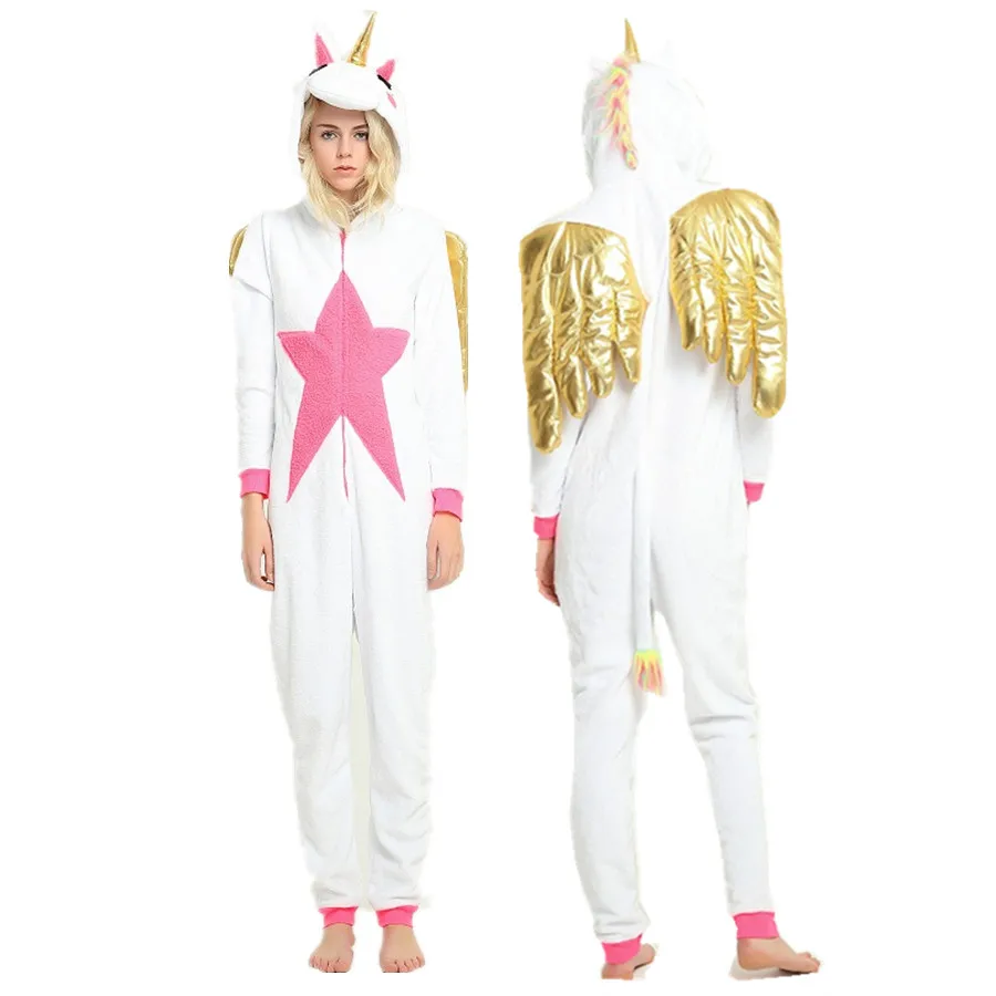 

Gold Wing Unicorn Kigurmi Adult's Cosplay Costume Cartoon Onesies Pajamas Halloween Carnival New Year Masquerade Party Jumpsuit