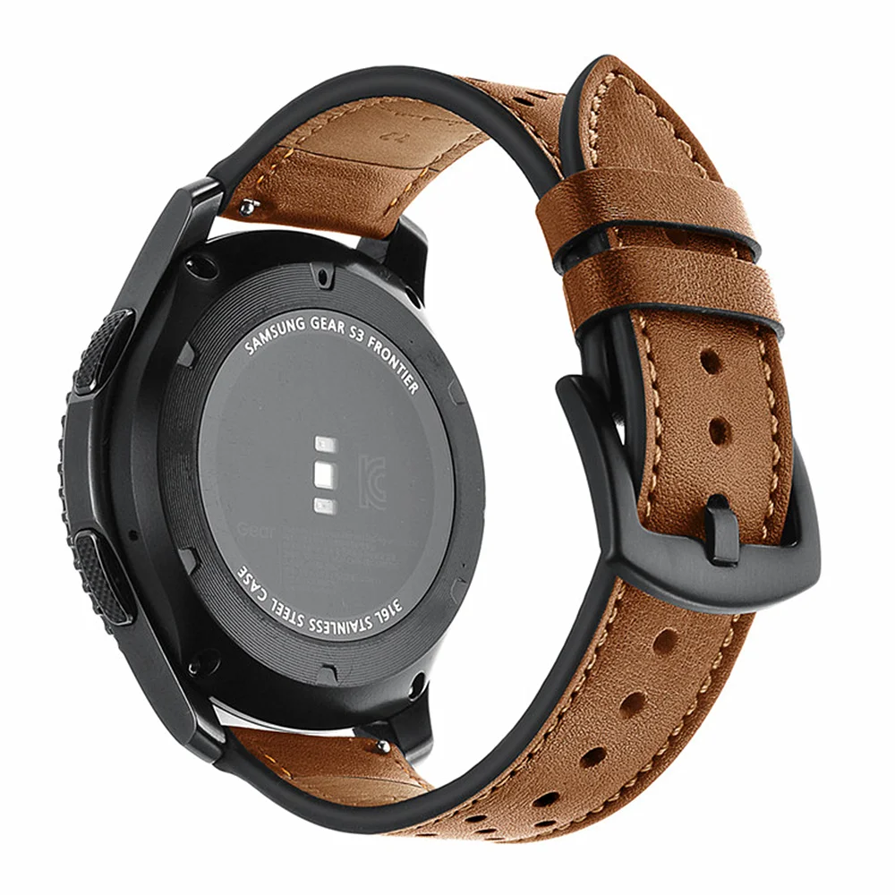 22mm Leather strap for Huawei watch GT-2-2e-pro 46 MM smartwatch bracelet Samsung Gear s3 frontier Galaxy Watch 3 45mm/46mm band