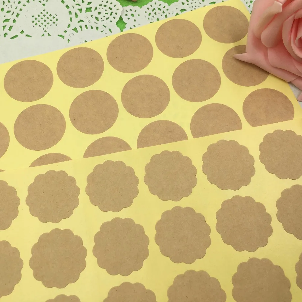 

500 шт. диаметром 3 см, пустые крафт/белые наклейки «сделай сам», наклейка для вечерние ринки, фестиваля, оберточная бумага, стикер