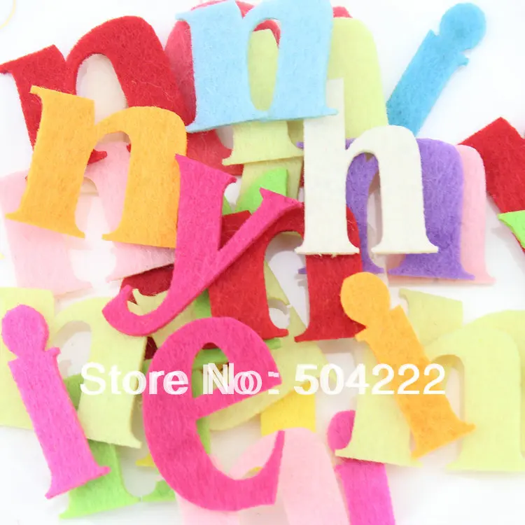 500pcs 40mm fabric wool Felt Letter Alphabet mixed color educational toys patch applique for DIY needle craft -BY0121