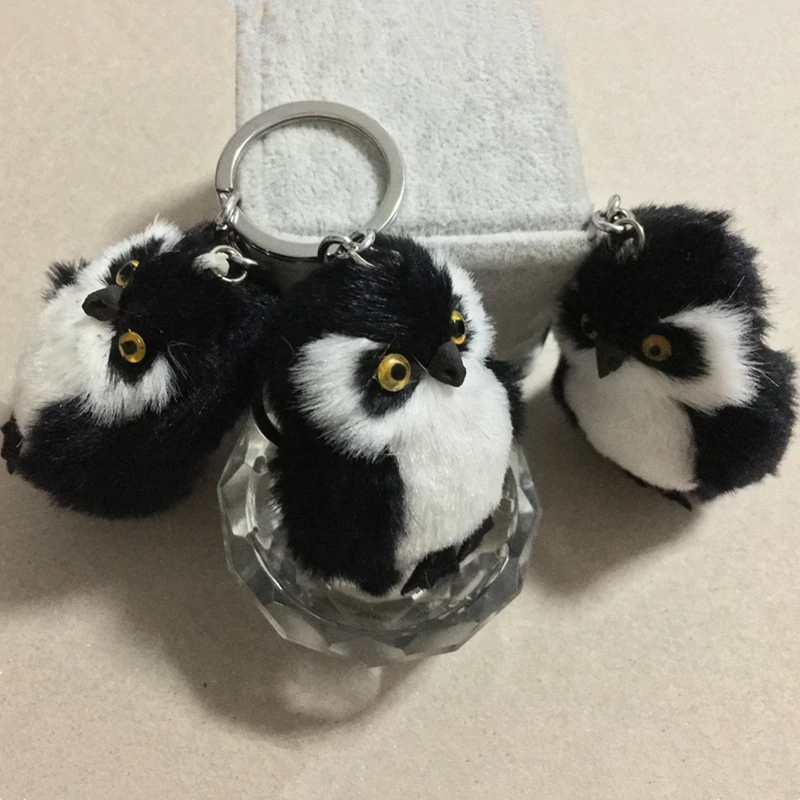 Cute Girls New Plush Fur Tiny Owl Key Chain Fashion Pompon Owl Keychain Women Bag Car Trinket Female Toy Jewelry Party Gift