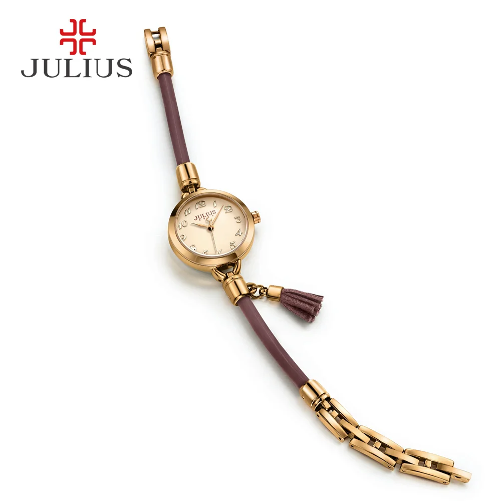 Julius Watch New Arrival Vintage Slim Whatch With Tassel Silicone Strap Unique Creative Designer Montre Female Clock Hour JA-994