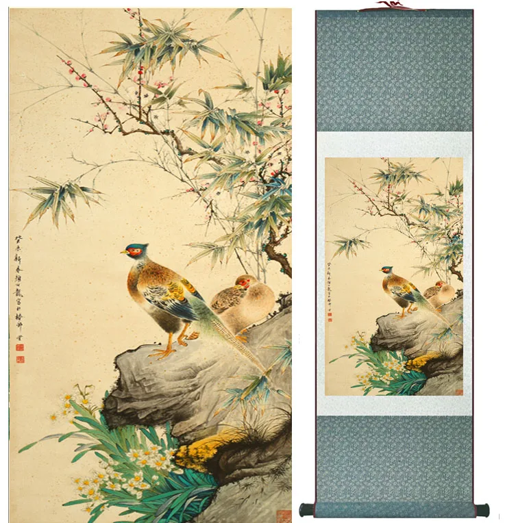 

Birds and flower Painting Home Office Decoration Chinese scroll painting traditional Chinese paintingPrinted painting