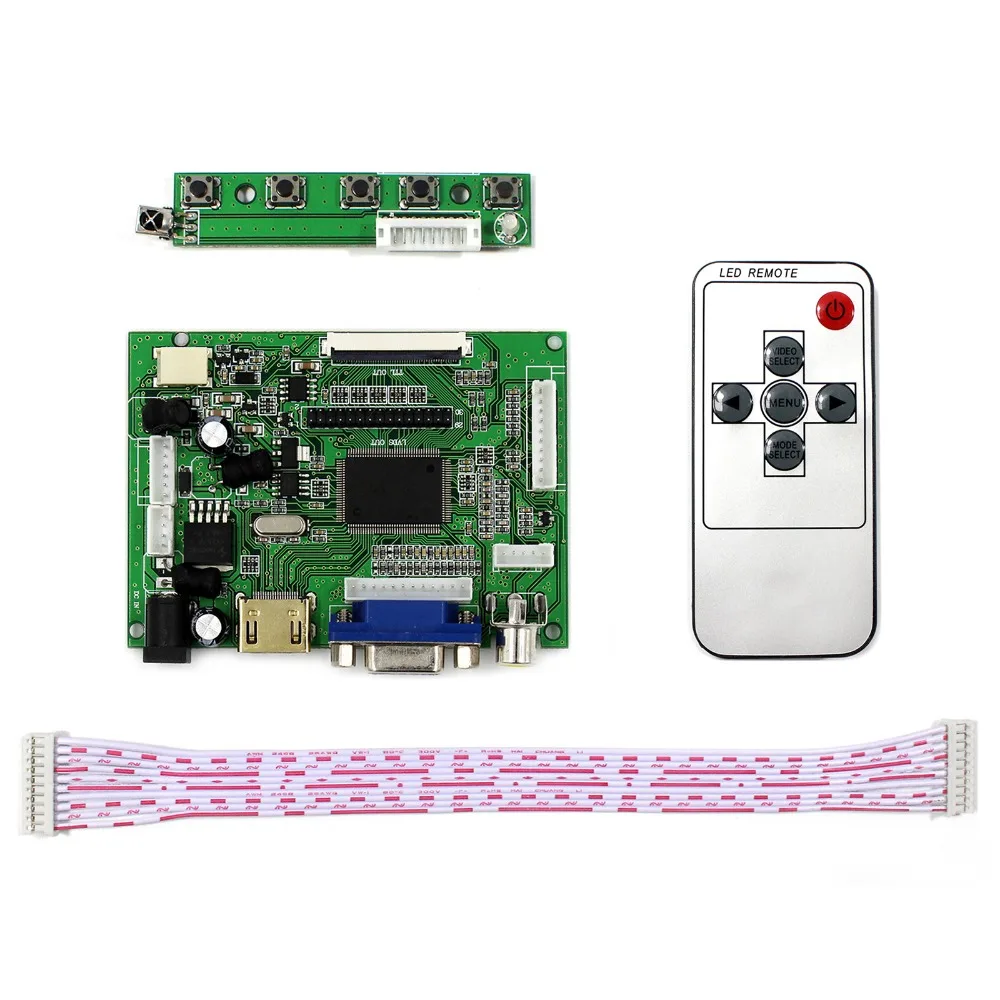 H DMI+VGA+2AV LCD Driver Board Work for 6.5inch 7inch 8inch 9inch 800x480 AT065TN14 AT070TN92 AT090TN10 50Pin LCD Screen