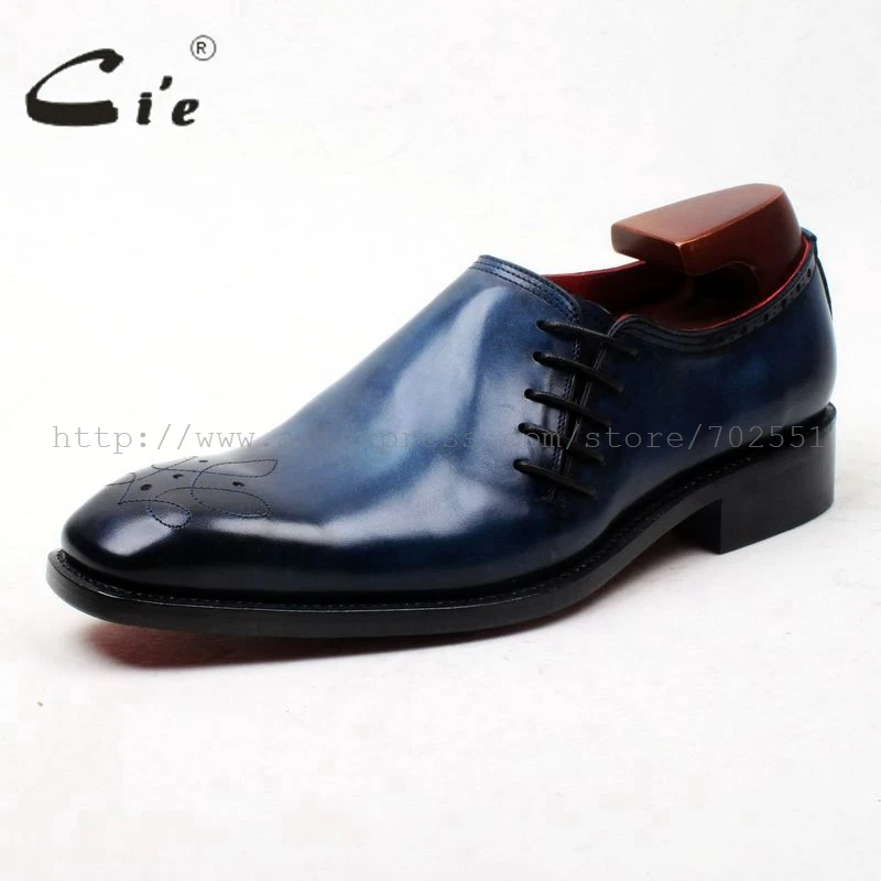 cie Free Shipping Bespoke Handmade Pure Genuine Calfskin Leather Upper Lining Outsole Men's Daily Casual Color Blue Shoe OX600