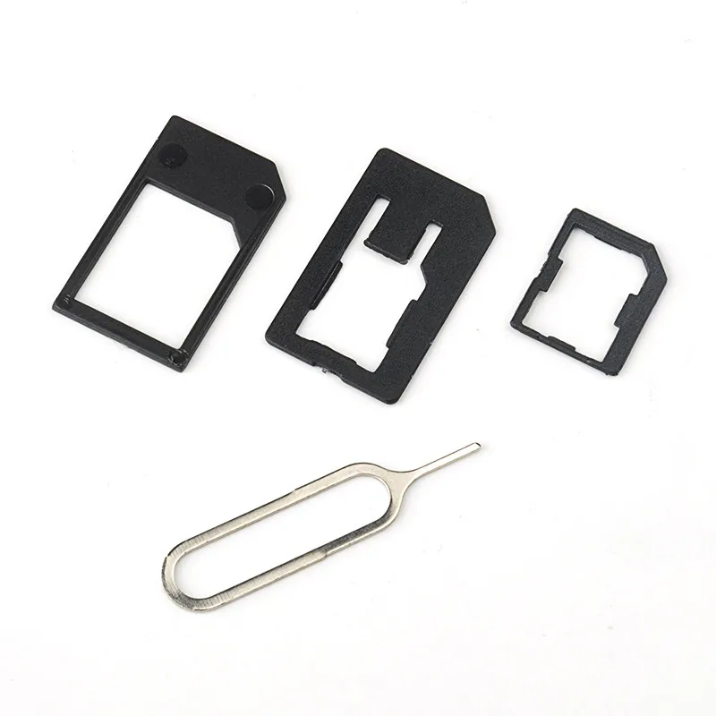 Micro Nano SIM Kartu Adaptor Konektor Kit untuk iPhone 5 6 7 Plus 5S Xiaomi Redmi Note 4 Semua telepon Standar SIM Pemegang