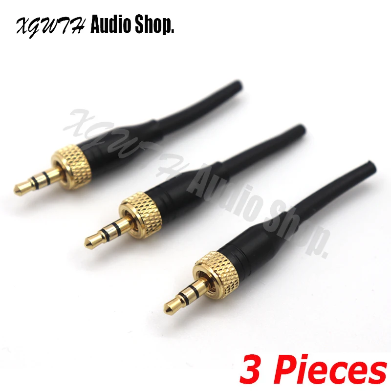 3 PCS Gold 3.5mm Stereo Lock Screw Stereo Audio Connector  Plug for Sennheiser Sony Tie Clip Headset Lavalier Laval Microphone