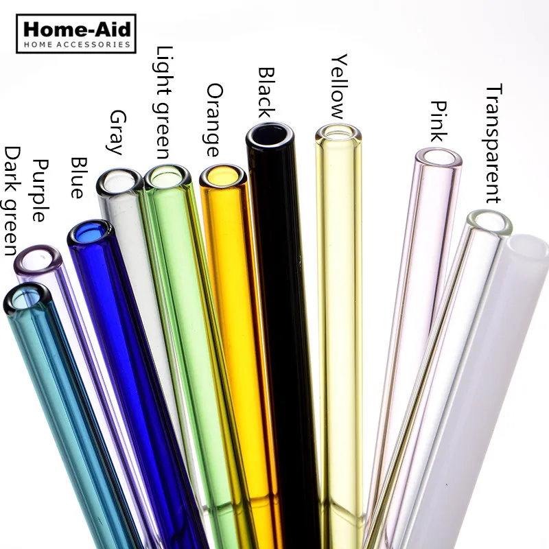 

4pcs Reusable Clear Drinking Glass Straws+1pcs Cleaning Brush for Bar Drinking Cold Bevarage Sipping Cocktail Coffee