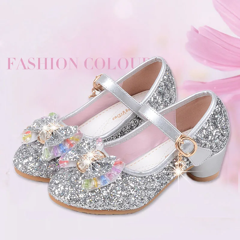 HITOMAGIC High Heel Shoes For Dance Children's Shoes For Girls Princess Shoe Girl Children Footwear Leather Lady Party Dress