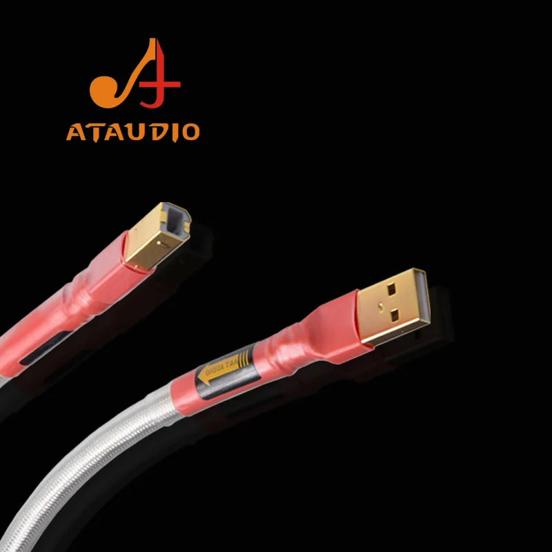 ATAUDIO Silver-plated QED Hifi usb Cable High Quality Type A to B DAC Data USB Cable