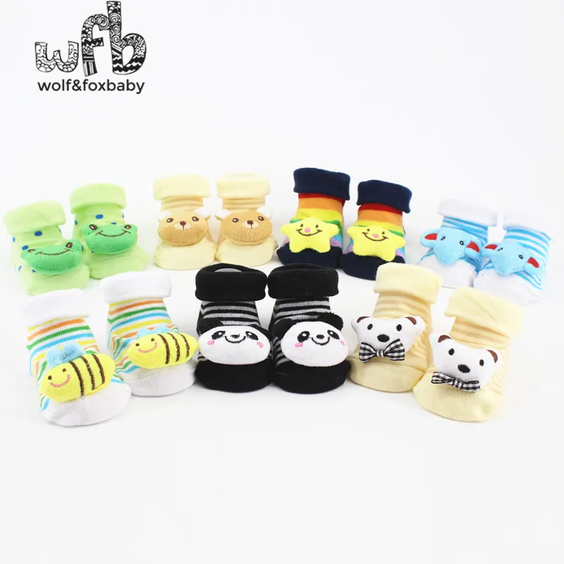 5pairs/lot Kids Baby Unisex Newborn stereoscopic Animal Cartoon Socks Cotton Shoes Booties Boots 0-10M can be selected