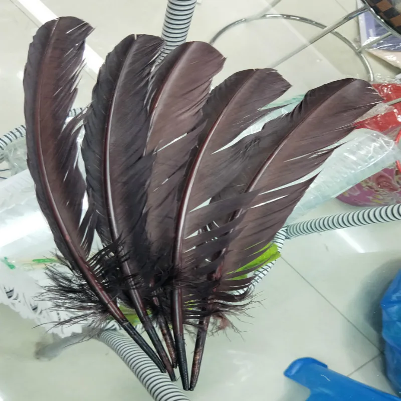 50pcs/Lot 27-35cm natural dyed coffee goose feather Quill pen/fan/angel wings accessories ,carnival decorative feather #1