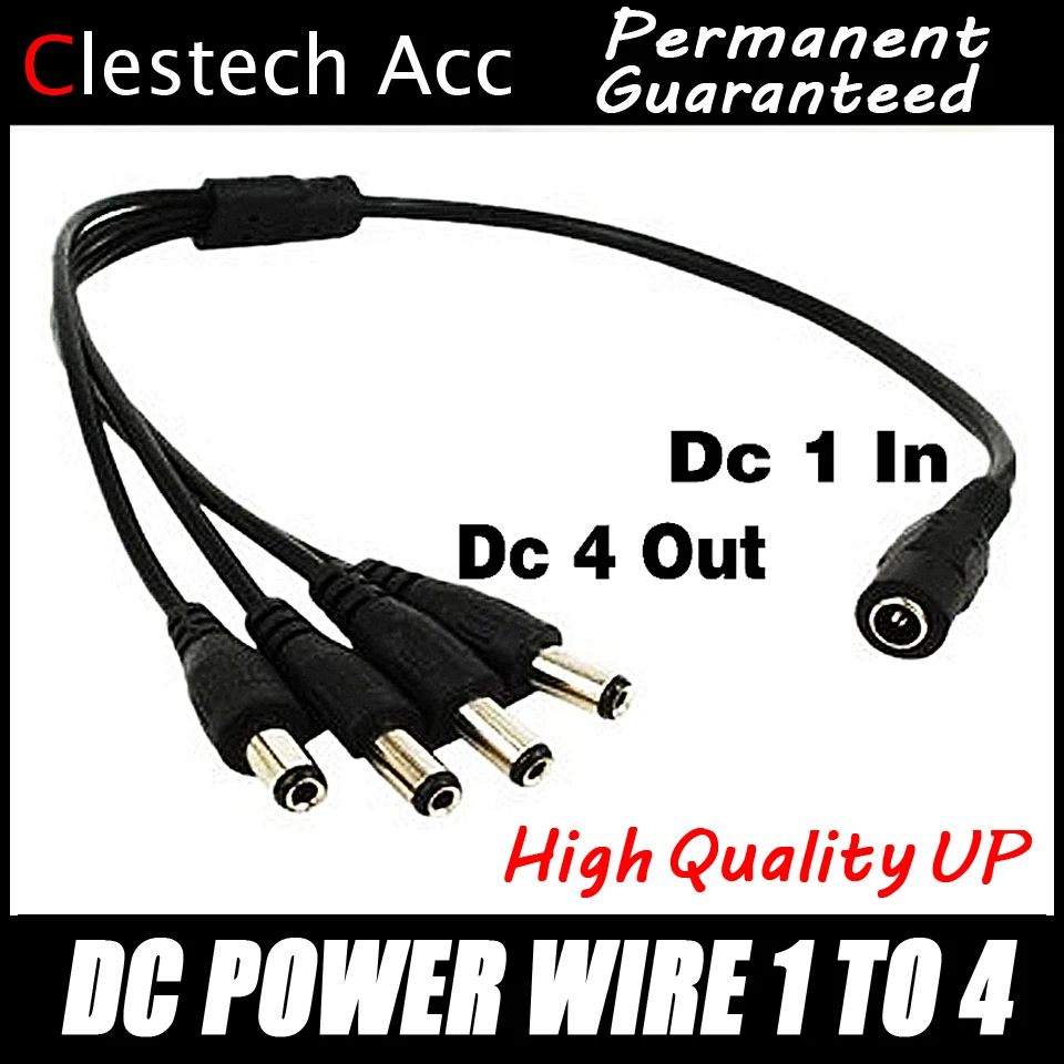 sale 1PCS 1DC Female To 4 Male plug Power Cord adapter Connector Cable Splitter for CCTV Security Camera LED Strip free shippin