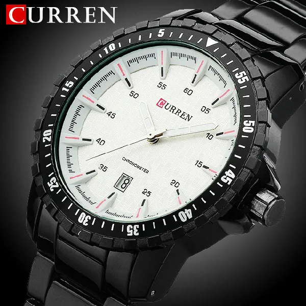 Hot New Curren Sports Waterproof Quartz Watches Hours Date Hand Luxury Clock Men Full Stainless Steel Military Wrist Watch