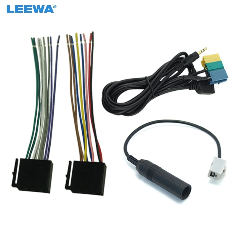 LEEWA 5set  2 in1 3.5MM + USB Plug Audio Adapter Cable Kia Aux Cable CD Player to MP3 For Hyundai PA710S/KIA Soul Radio/CD/MP3