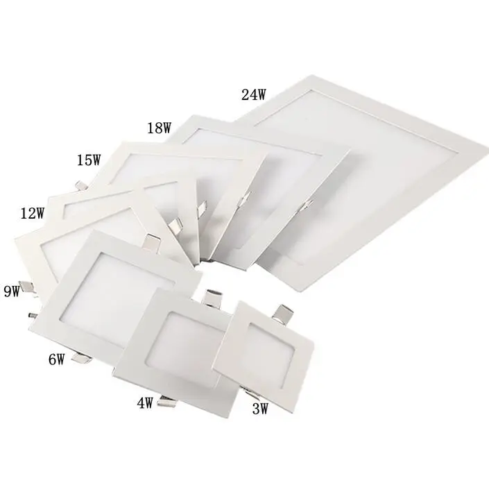 Dimmable Ultra thin 3W/4W/ 6W / 9W / 12W /15W/ 18W LED Ceiling Recessed Grid Downlight / Slim Round/Square Panel Light