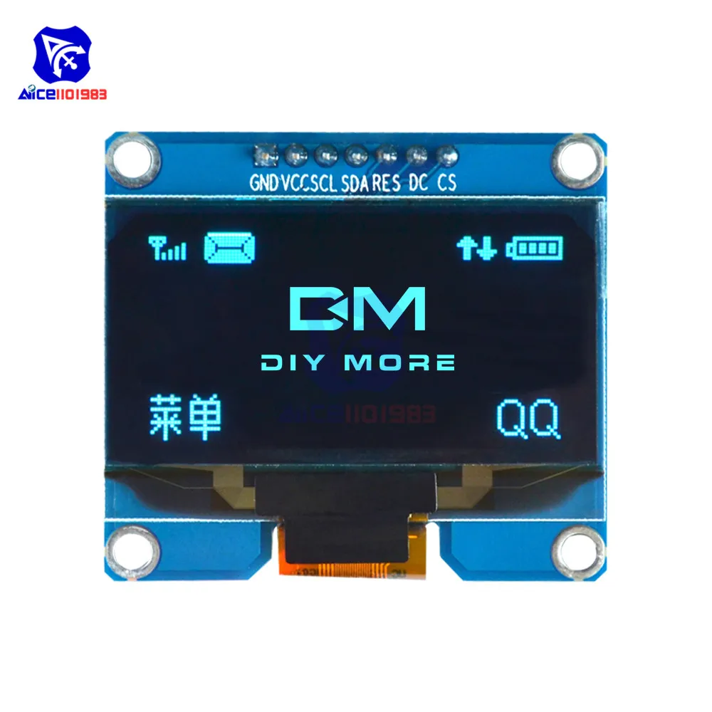 Diymore-Écran LCD OLED à 7 broches pour Ardu37AVR STM32, technologie SSD1309, SPD0301, interface éventuelles I I2C, 1.54, 12864-5V, 3.3 pouces
