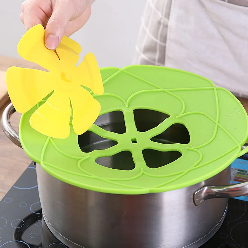 Silicone lid Spill Stopper Cover For Pot Pan Kitchen Accessories Cooking Tools Flower Cookware Home Kitchen Accessories Gadgets