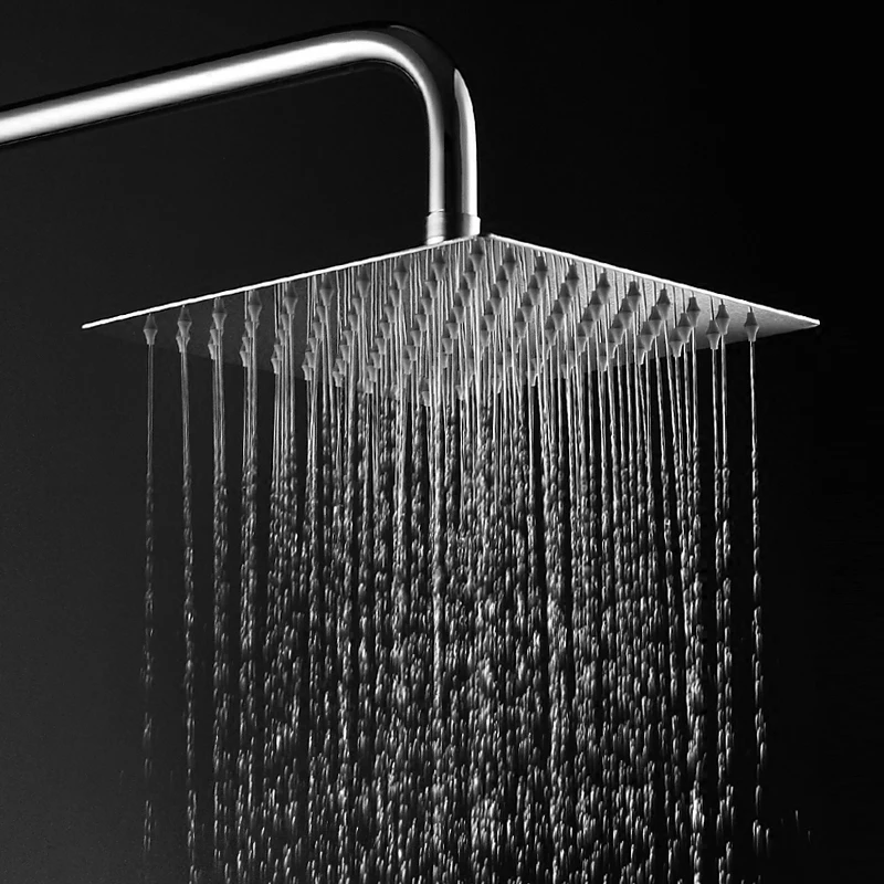 6/8/10/12 inch Square bathroom Stainless steel Super thin Rainfall shower head top shower nozzle water saving rainshower