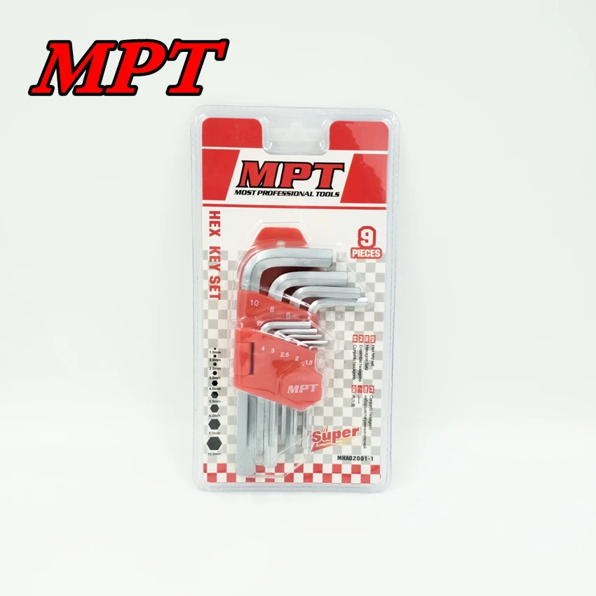 Mpt 9 أجزاء الكروم الفاناديوم الصلب القياسية الذراع عرافة وجع مجموعة T1.5-T10 ألين وجع مجموعة