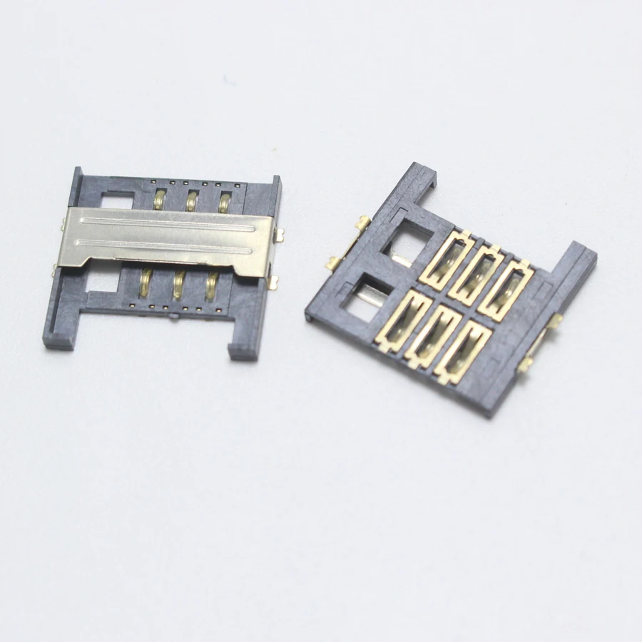 3pcs 6p Sim Card Socket 1.8mm Height Drawer Type Memory Holder Connector for cell phone