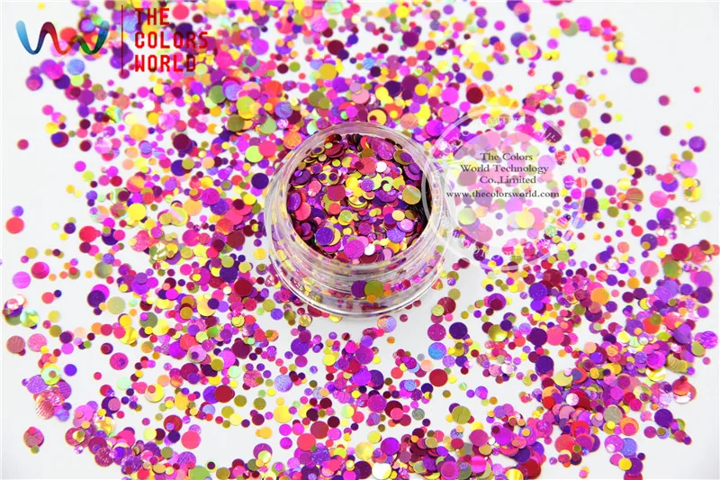 RA321-173 Kết Hợp Màu Sắc Dot hình dạng vòng Glitter cho nail art, nail gel, trang điểm và trang trí TỰ LÀM