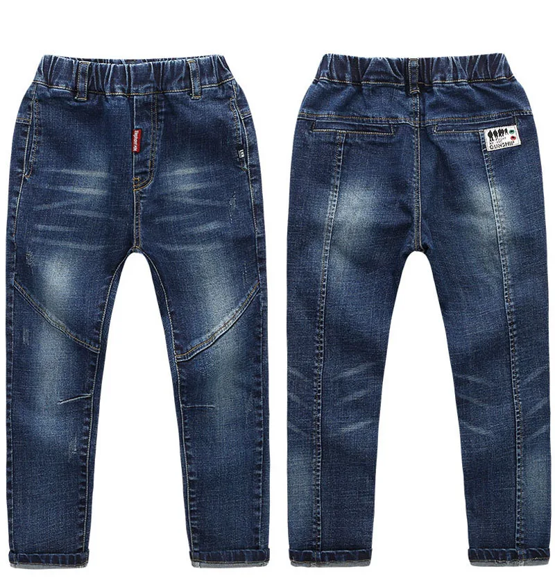 IENENS 4-11Y Fashion Children\'s Jeans Boy Denim Trousers Kids Clothes Baby Boys Elastic Waist Pants Slim Jeans For Boy