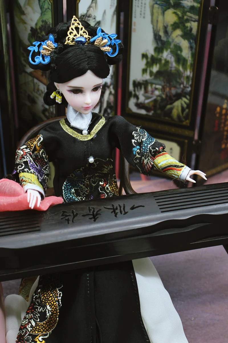 

Традиционное китайское платье ручной работы Qipao Vestido, платье для кукол, одежда Ципао династии Цин, дизайнерский костюм, куклы с платьем