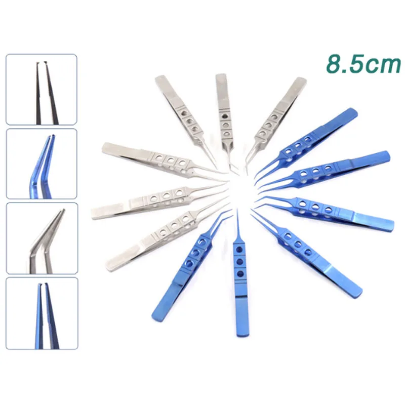 Titanium alloy Tooth Tweezers Ophthalmic Double Eyelid clamp Tools 8.5cm/10cm Cosmetic Capsulorhexis Tweezers High Quality