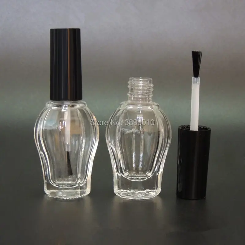 

10ml Empty polish nail bottle with brush clear cosmetics bottles F1069