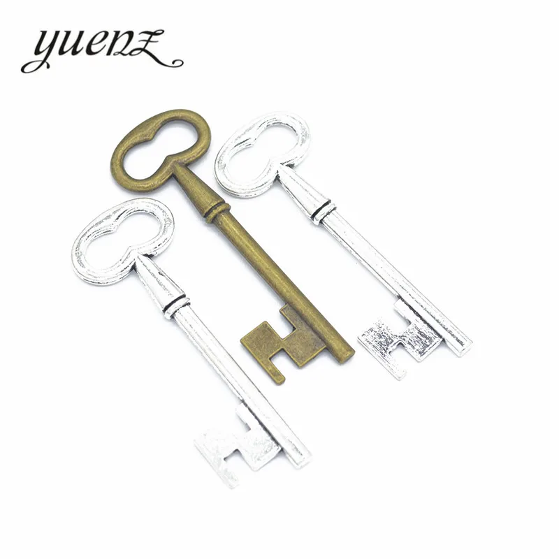 YuenZ 5pcs 2 color Antique silver color Metal key Charms Pendants For Jewelry Making Diy Handmade Jewelry 57*20mm O238