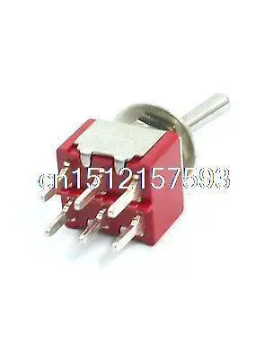 AC 250V 3A 125V 5A DPDT 2 Way 6mm Panel Cutout Dia Locking Toggle Switch