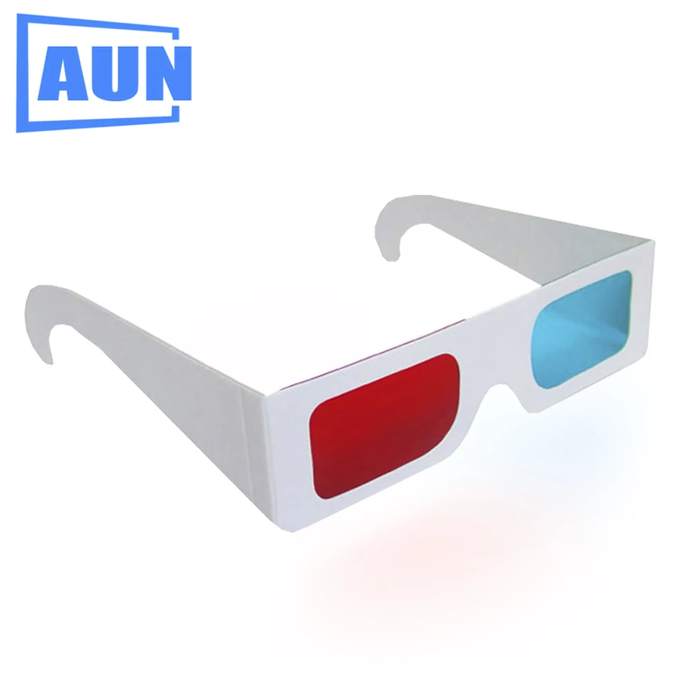 AUN-gafas 3D sencillas para proyector LED AUN, lentes azules y rojas