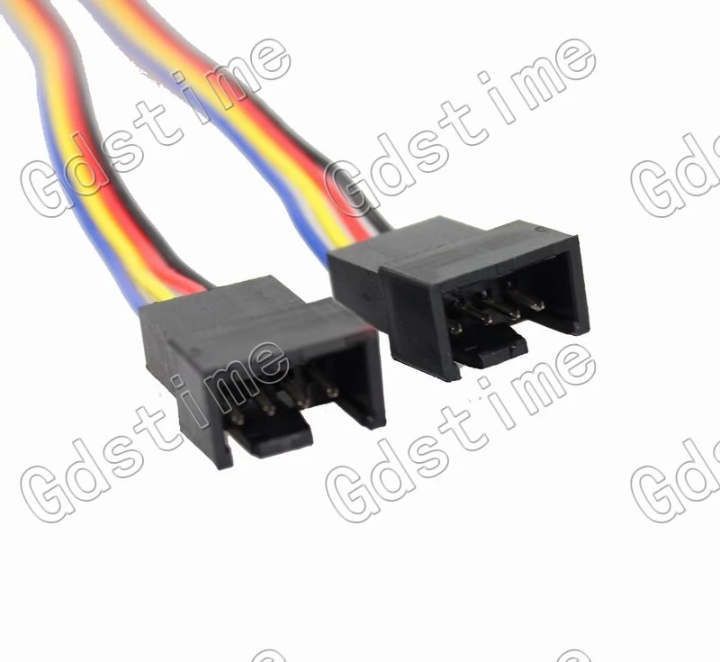 Gdstime 2pcs 4pin Female to dual 4P male cable wire 30cm for CPU PC Case Fan Y-Splitter Adapter Cable