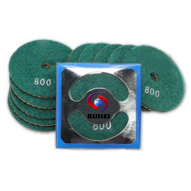 Imagem -06 - Rijilei 10 Peças Lote Polegada Diamante Polimento Almofada Molhado Granito Polimento Almofadas 125 mm Diamante Polimento Mármore Concreto 5ds1