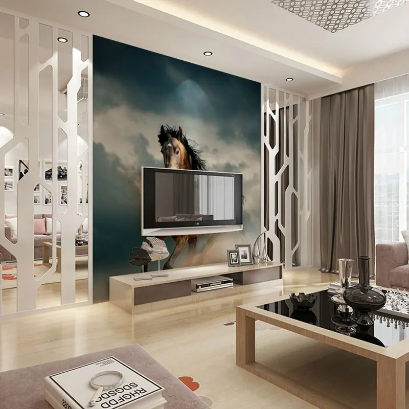 beibehang horse runing photo wallpaper for living room papier peint parede papel de parede listrado ceiling murals wall paper