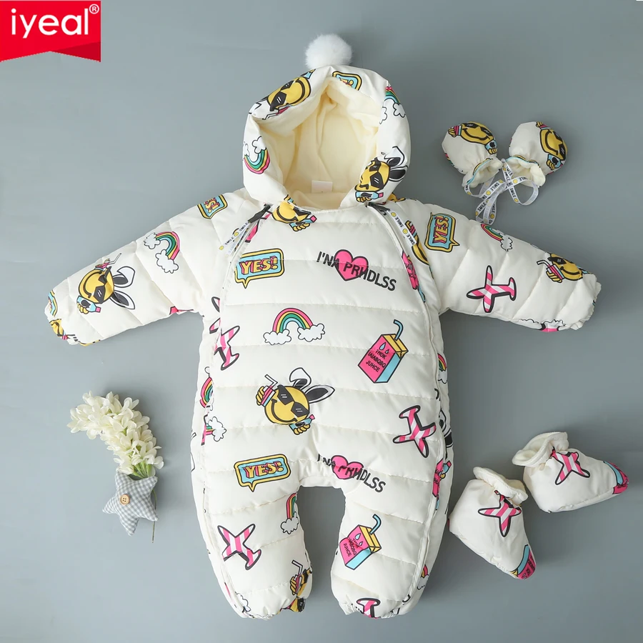 IYEAL NEWEST Warm Overalls Winter Children\'s Baby Duck Down Rompers Infant Boy Girl Thick Jumpsuit Baby Wear Kid Newborn Clothes