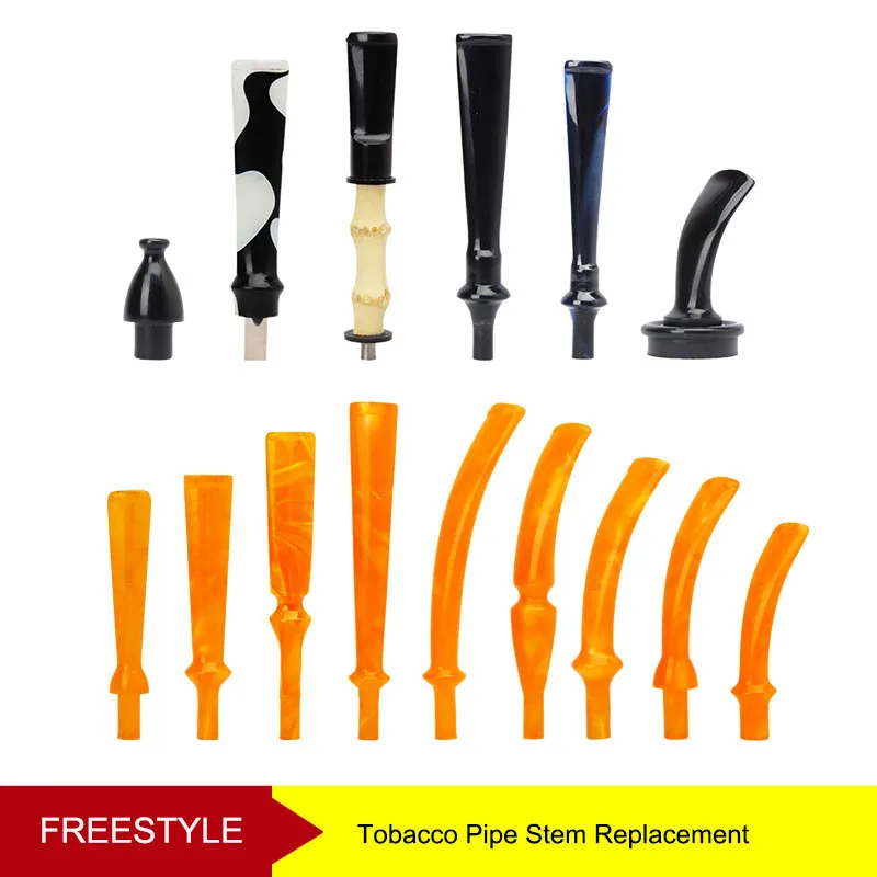RU-MUXIANG Colorful Tobacco Pipe Stem Replacement Smoking Pipe Mouthpieces be0080-be0117