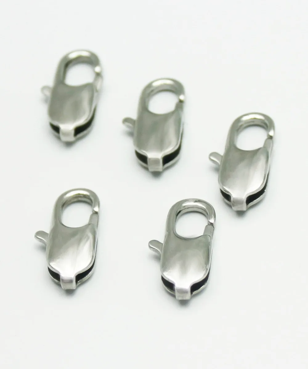 

9mm 316L Stainless Steel Silver color Rectangle Lobster Clasp Accessories Jewelry Findings For DIY Handmade Repair