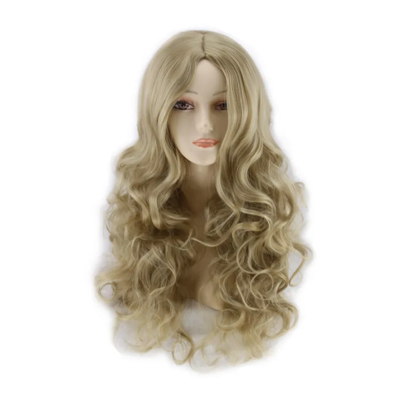 Perruque Synthétique Longue et Bouclée Blonde de Cendrillon pour Femme, Postiche de Cosplay, Costume d'Halloween, ix